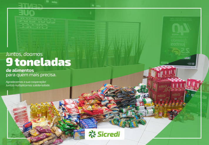Sicredi Região dos Vales apoia Dia C e realiza campanha de doação de alimentos