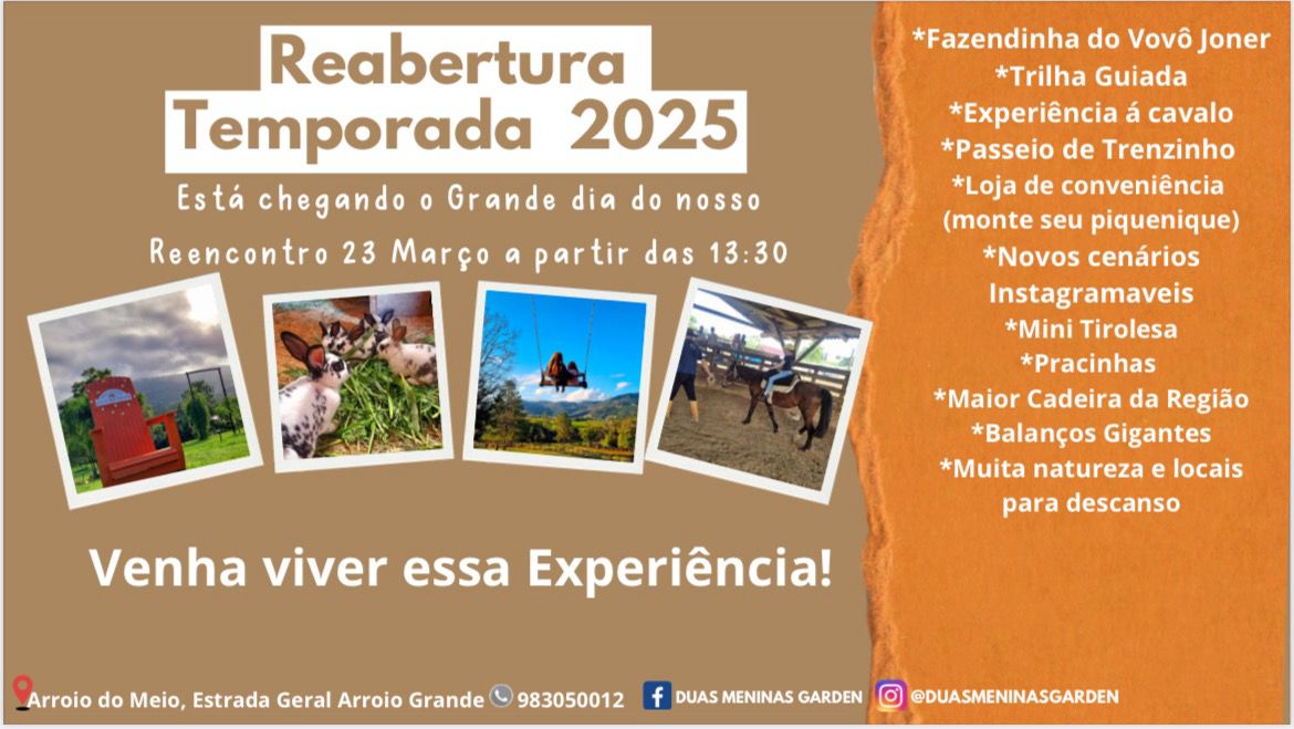 Duas Meninas Garden inaugura temporada 2025 com novidades e atrações para toda a família