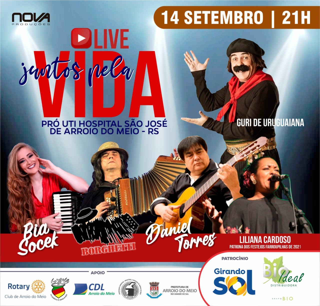 Show com artistas nacionais busca arrecadar recursos para as obras da UTI